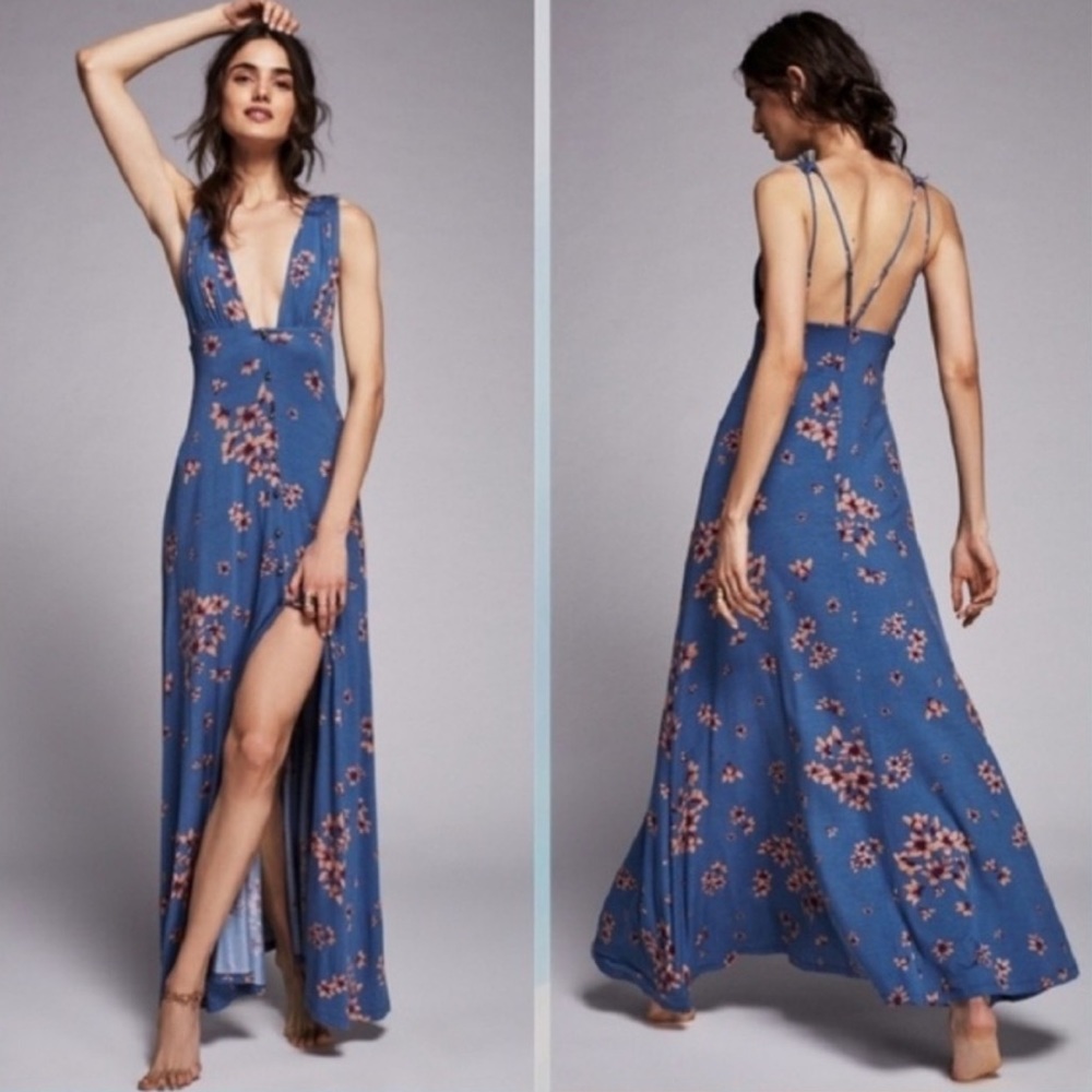 Free People Blue Floral Maxi Dress